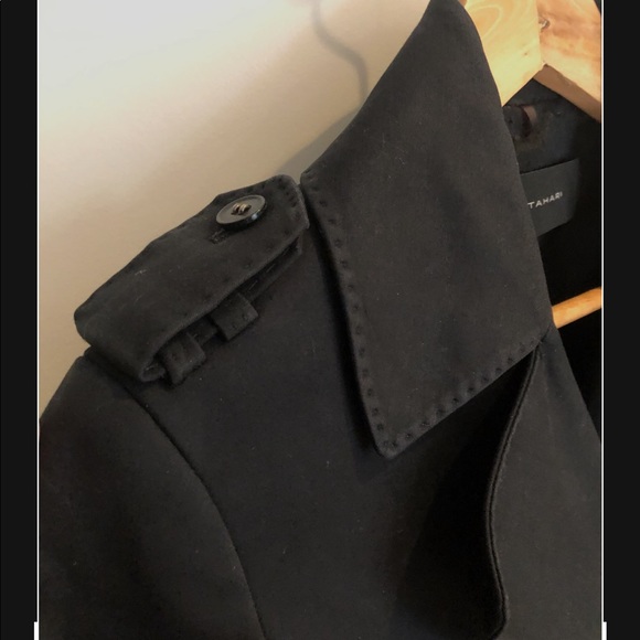 Elie Tahari Black Trench Coat - Picture 3 of 9